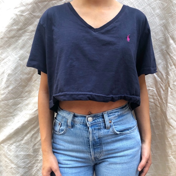 FRANKIE’S COLLECTIVES RALPH LAUREN CROP TEE - Picture 1 of 4